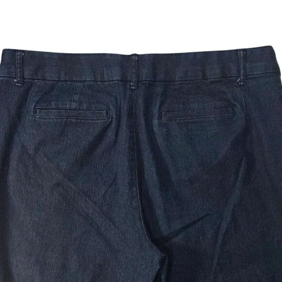 St. John's Bay Blue Capri Cropped Dark Wash Cotton Stretch Trouser Pants Plus 16 - Picture 4 of 7